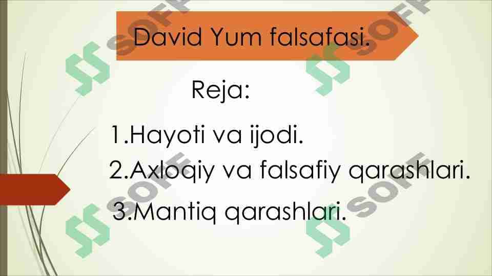 David Yum falsafasi 1