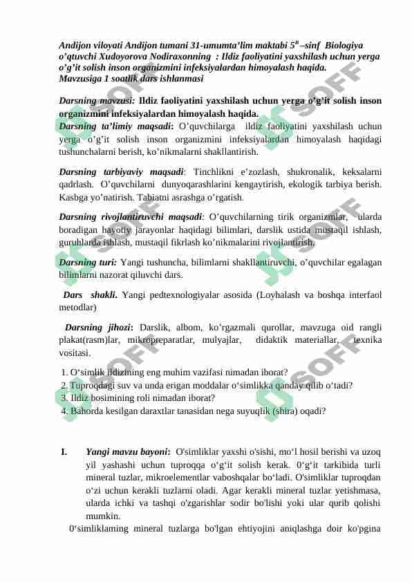 biologiya dars ishlanma 1