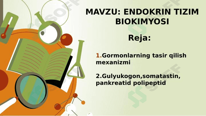 ENDOKRIN TIZIM BIOKIMYOSI 1