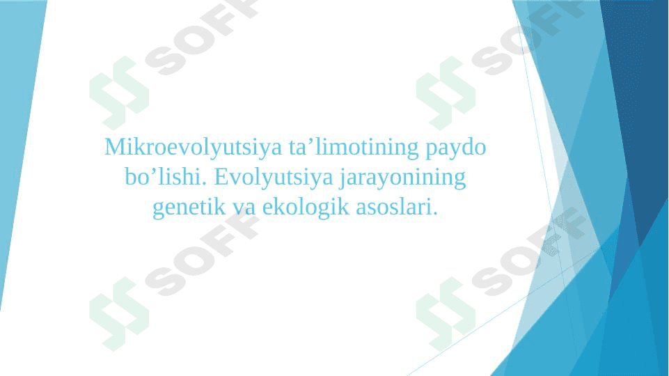 Mikroevolyusion ta'limotining paydo bólishi 1