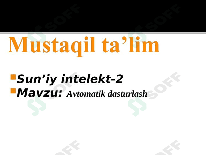 Avtomatik dasturlash 1