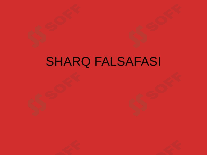 Sharq falsafasi 1