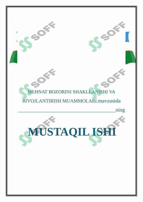 Mamlakatni jadal isloh etish va modernizatsiyalash sharoitida mehnatni tashkil etishni takomillashtirish muammolari 1