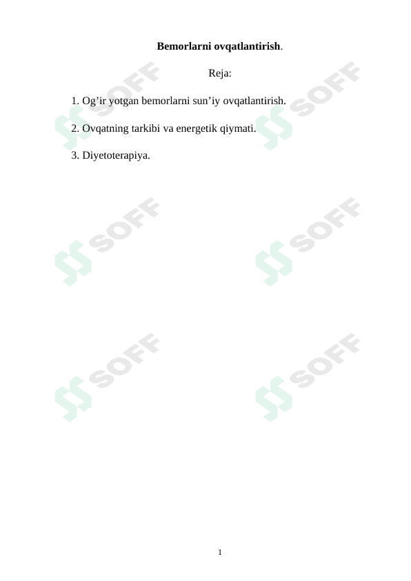 Bemorlarni ovqatlantirish 1