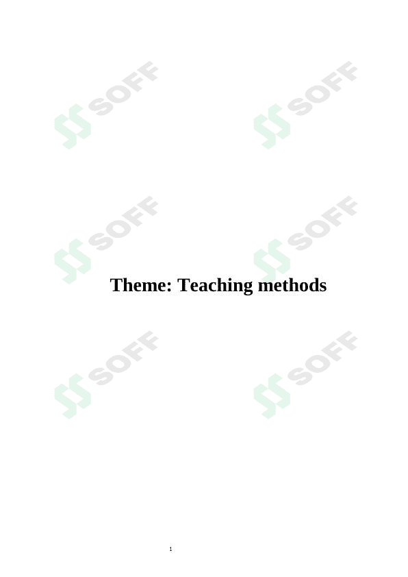 Teaching methods 1