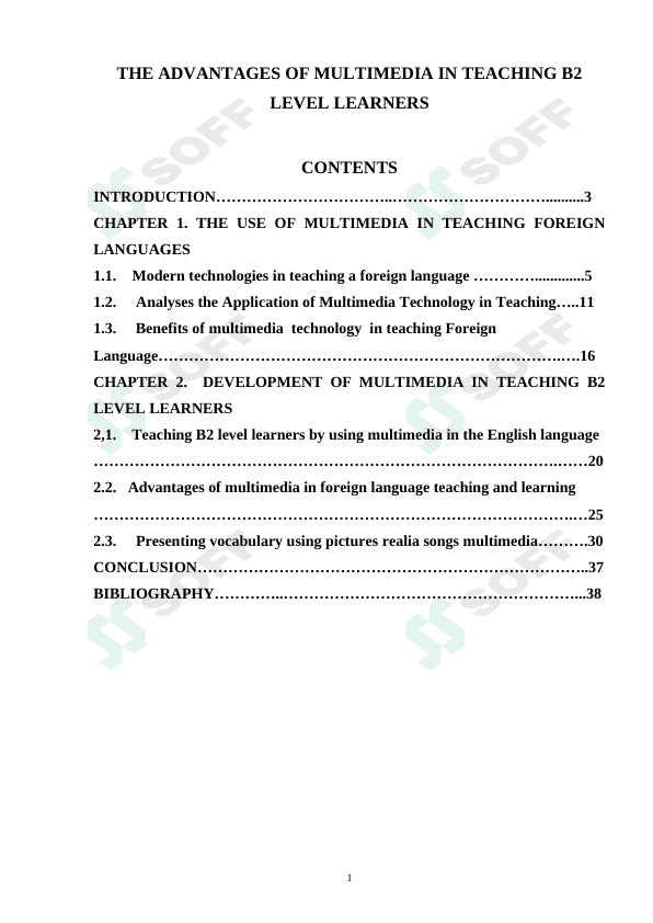 THE ADVANTAGES OF MULTIMEDIA IN TEACHING B2 LEVEL LEARNERS 1