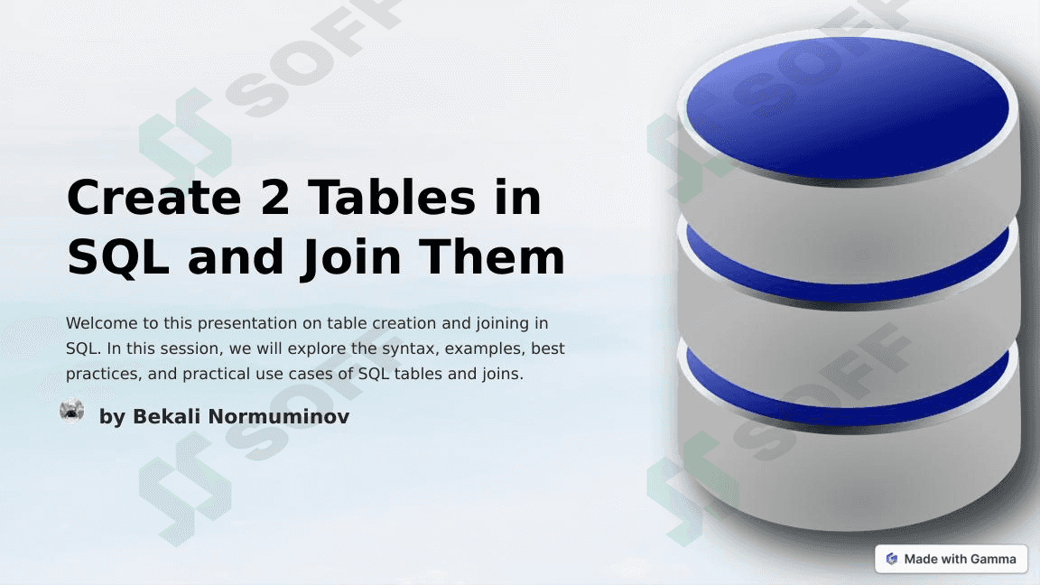 CREATE TABLE in SQL and write code 1