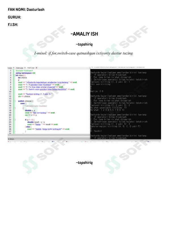 2Dastur C++ dan amaliy mashg'ulot. 1
