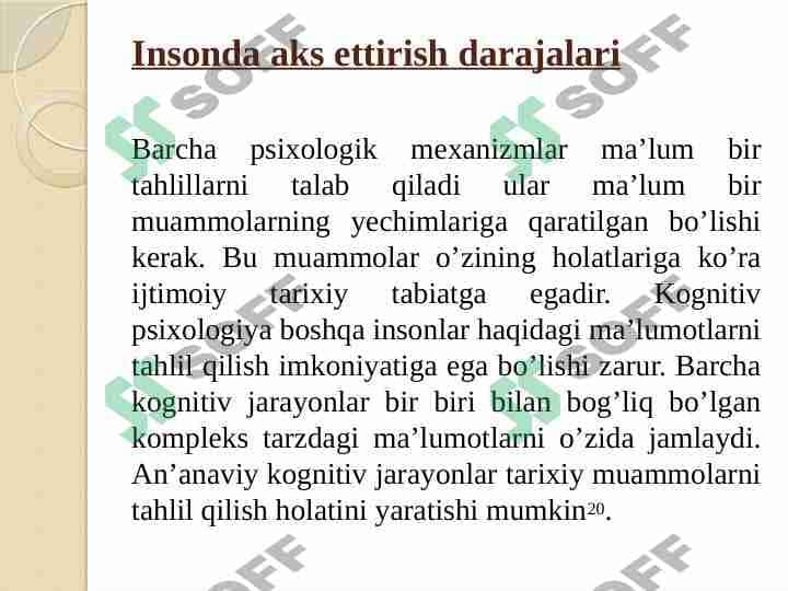 Insonda aks ettirish darajalari 1