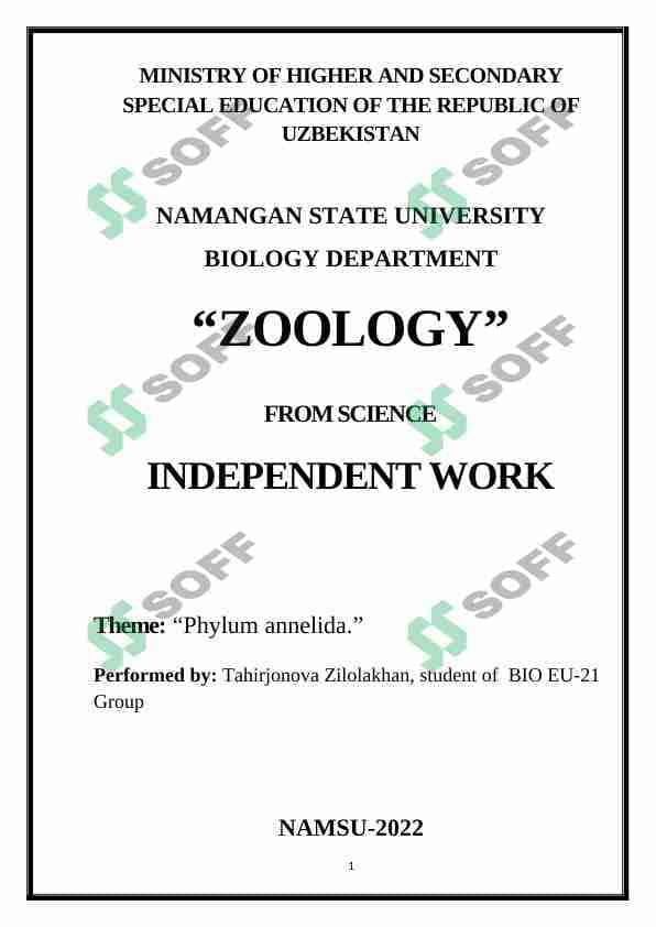 Phylum annelida - Filum annelida 1