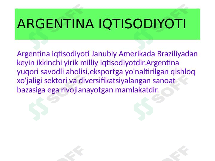 Argentina Iqtisodiyoti 1
