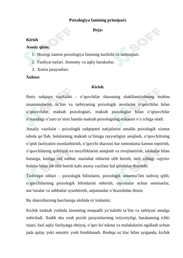 Psixalogiya fanining prinsipari 1