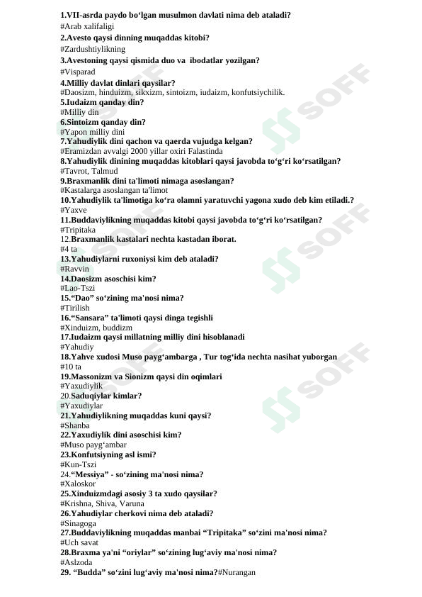 Test dinshunoslik 1