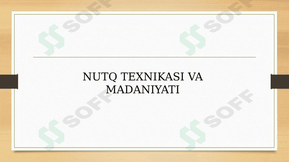 Nutq texnikasi va madaniyati 1