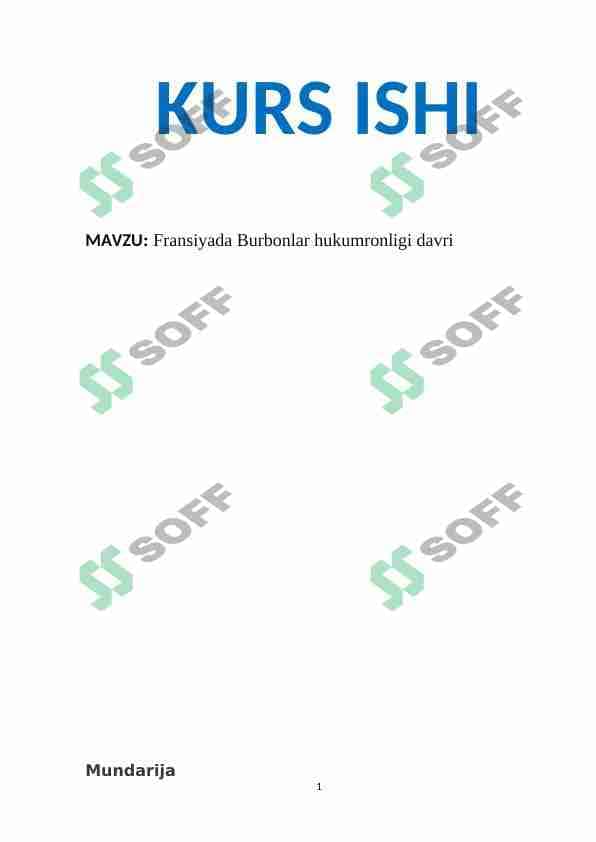 Fransiyada Burbonlar hukumronligi davri 1