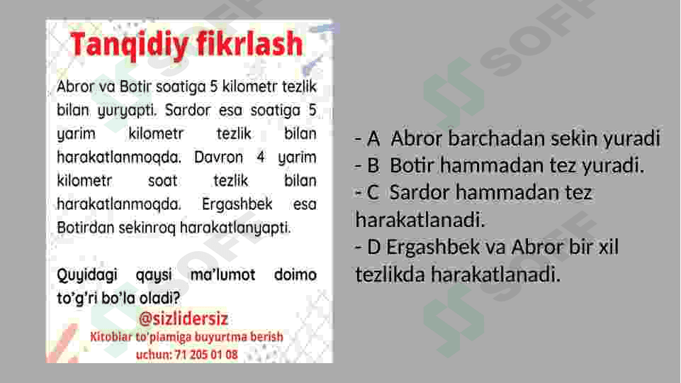 Tanqidiy fikrlash 2