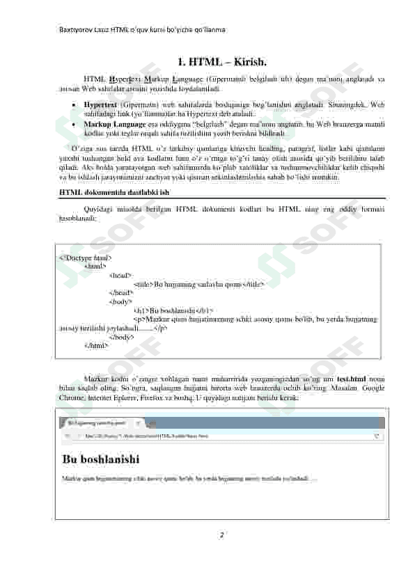 Html darsi uchun umumiy qo'llanma(mukammal) 2