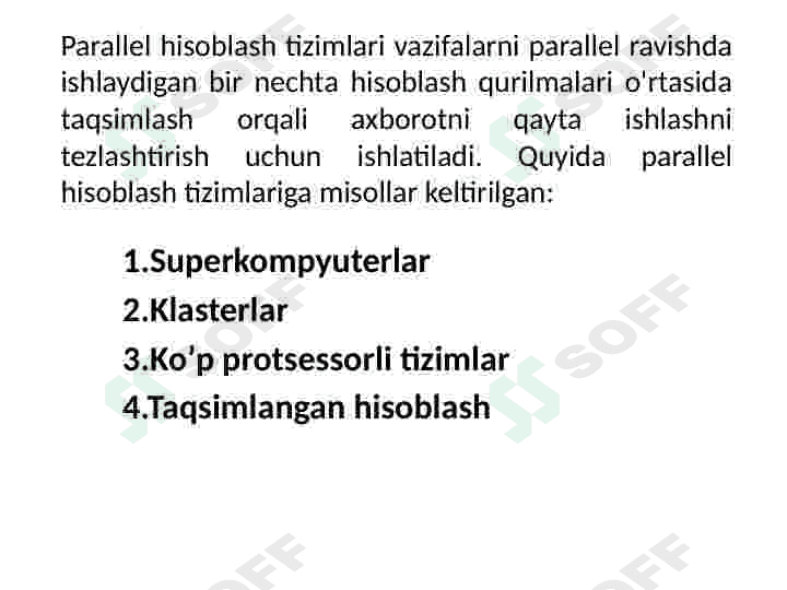 Parallel hisoblash tizimlari/Parallel computing 2