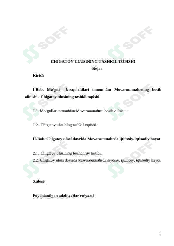 CHIGATOY ULUSINING TASHKIL TOPISHI 2