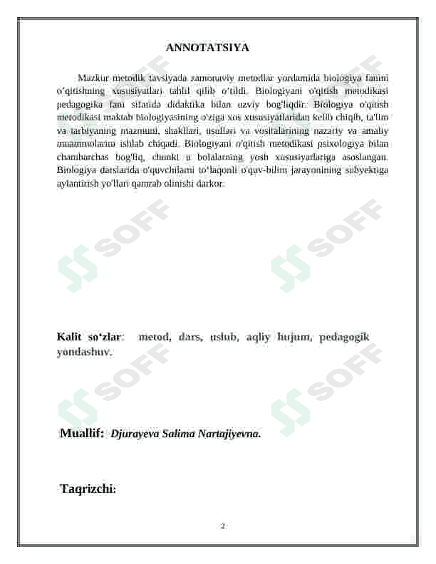 Metodik tavsiya 2