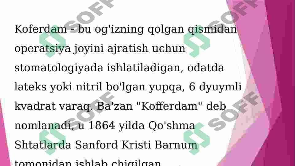 KOFERDAM-STOMATOLOGIYADA 2
