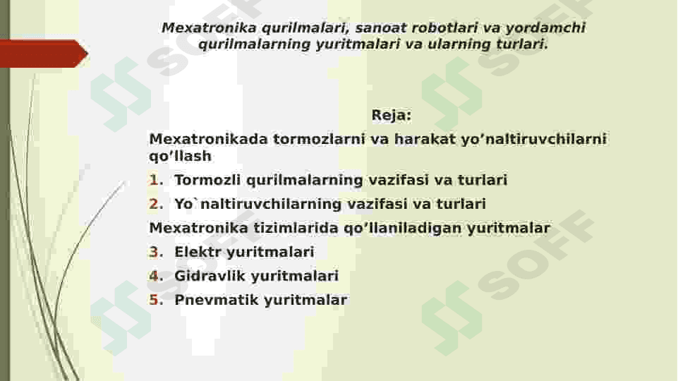 Mexatronika asoslari (MI) 2