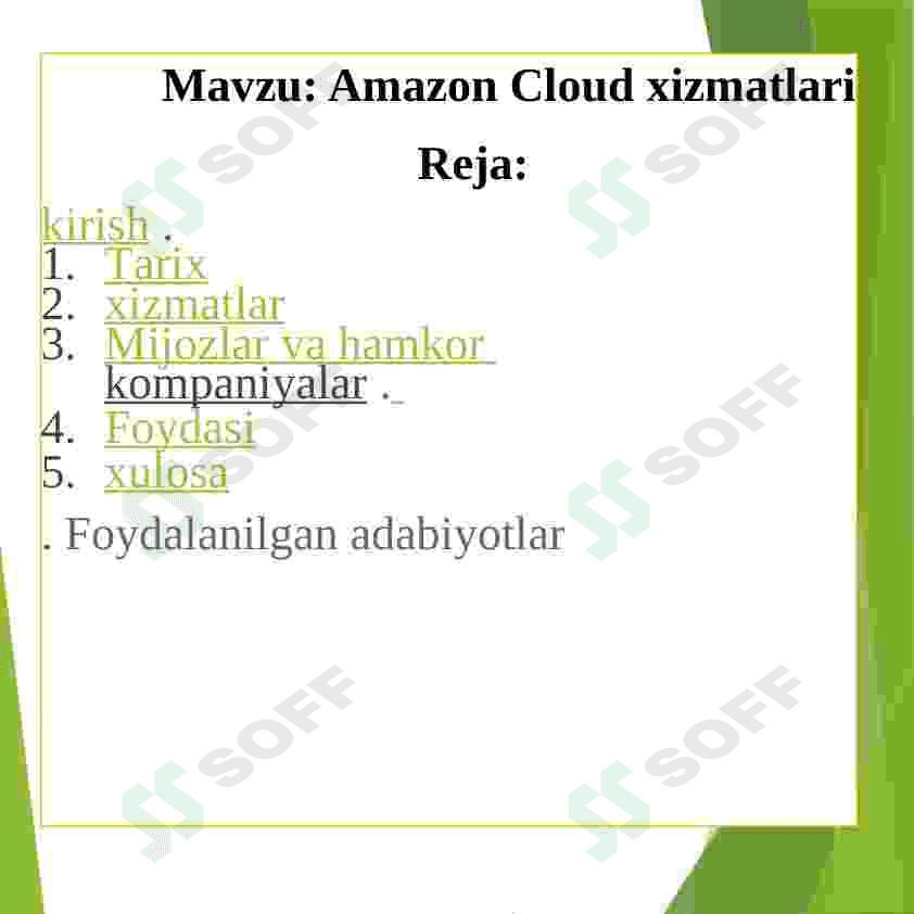 Amazon Cloud xizmatlari 2
