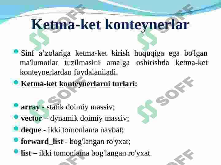 Konteynerlar kutubxonasi 2