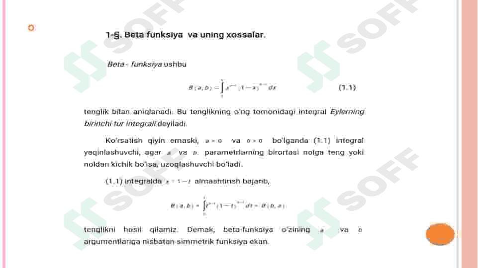 Betta va gamma funksiyalar va ularning xosslari, ular orasidagi bog’lanish 2