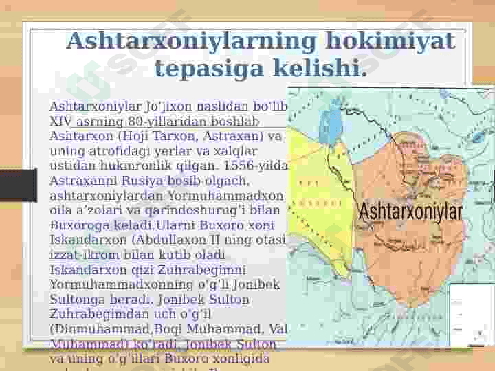 Buxoro xonligida ashtarxoniylar hukumronligi 3