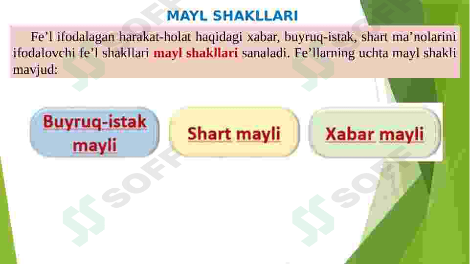 Mayl shakllari,Shaxs-son shakllari. 3