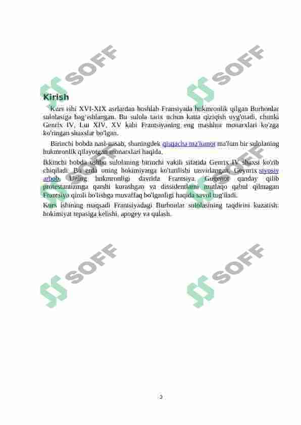Fransiyada Burbonlar hukumronligi davri 3