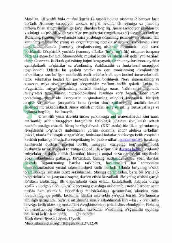 ilk o'spirinlik  rivojlanish davri 3