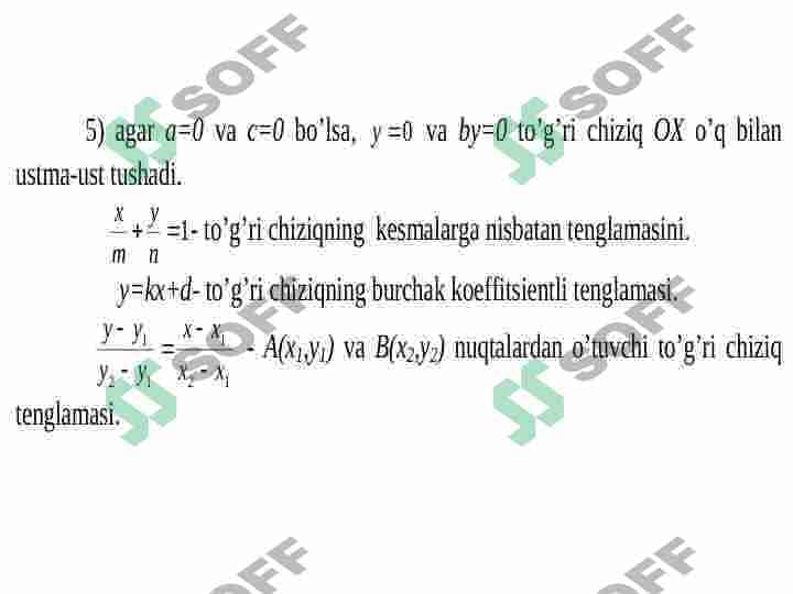 Tekislikda to’g’ri chiziq tenglamalari. 3
