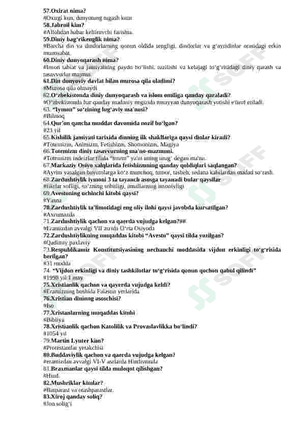 Test dinshunoslik 3