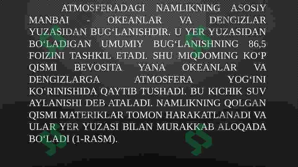 Yer yuzida suvlarning taqsimlanishi 4