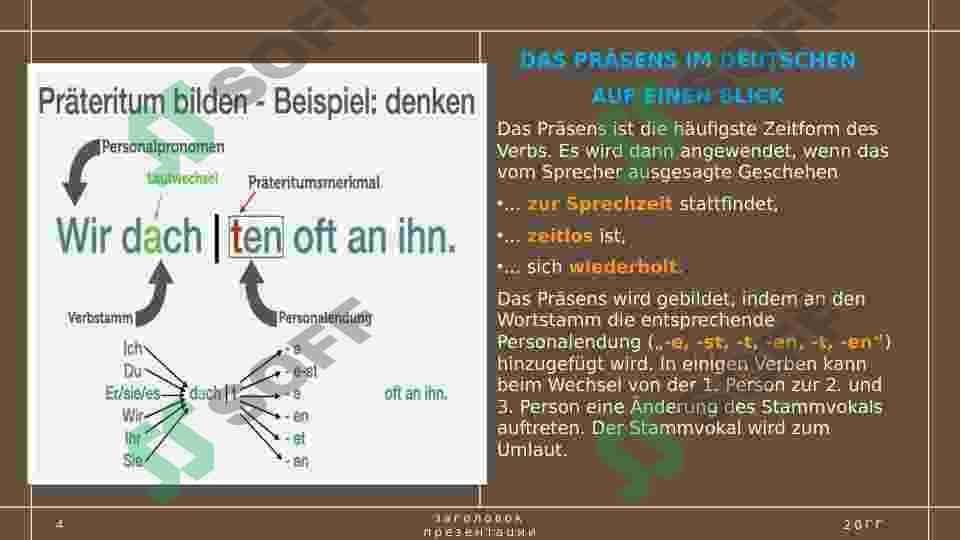Personalpronomen, verben im präsens 4