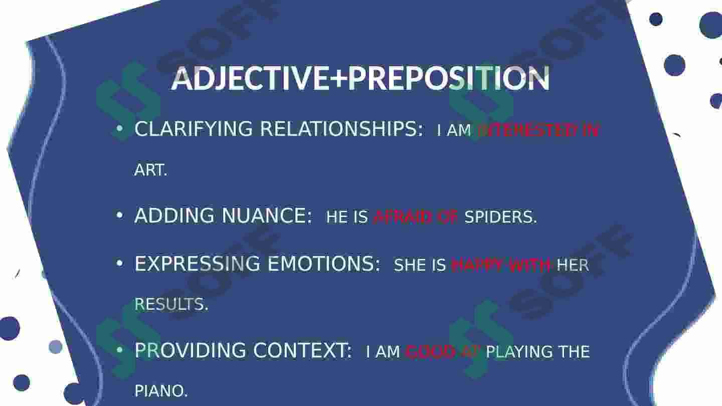 Adjectives and dependent prepositions 4