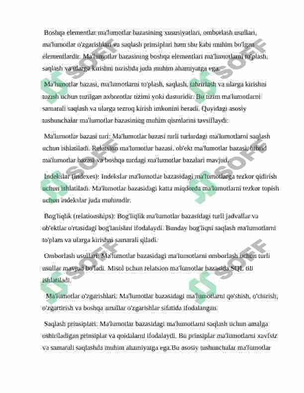 Ma'lumotlar bazasining asosiy tushunchalari 4