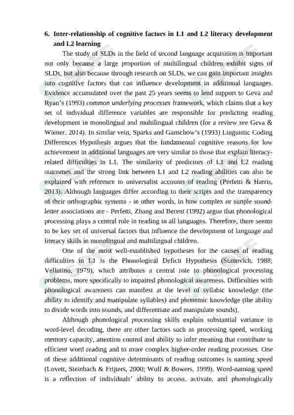 THE EFFECTS OF SPECIFIC LEARNING DIFFICULTIES ON PROCESSES OF MULTILINGUAL LANGUAGE 5