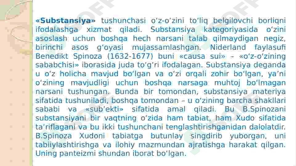 Borliq (ontologiya) va rivojlanish falsafasi. 5