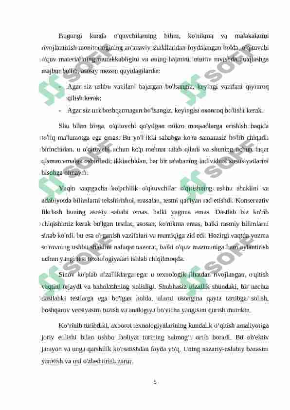 Adabiyotdan sinov darslarini tashkil etish 5