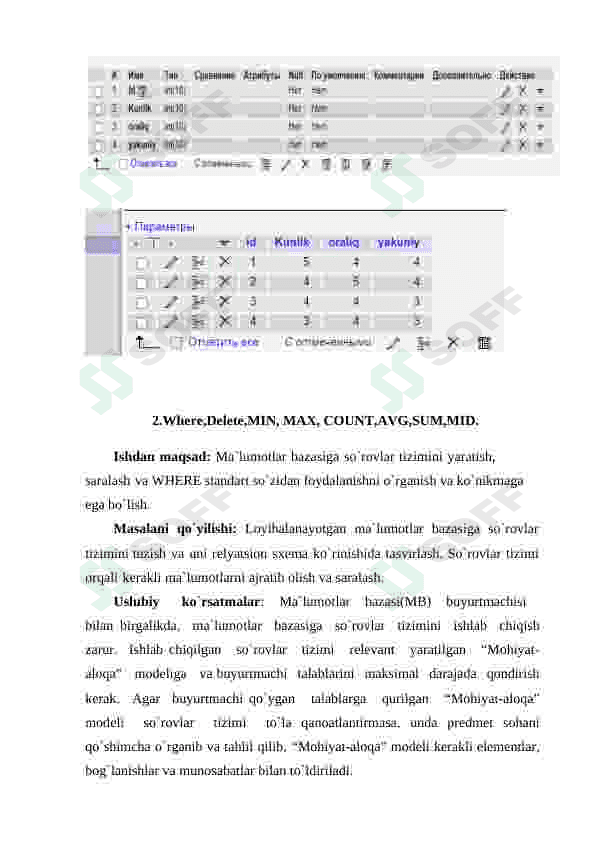 sql tilida jadvallar yaratish 6