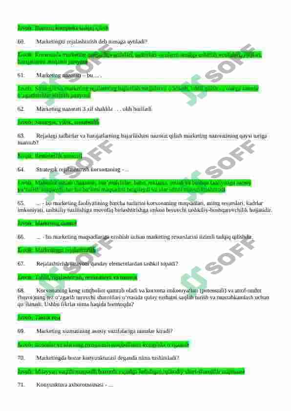 Marketing test javoblari 6