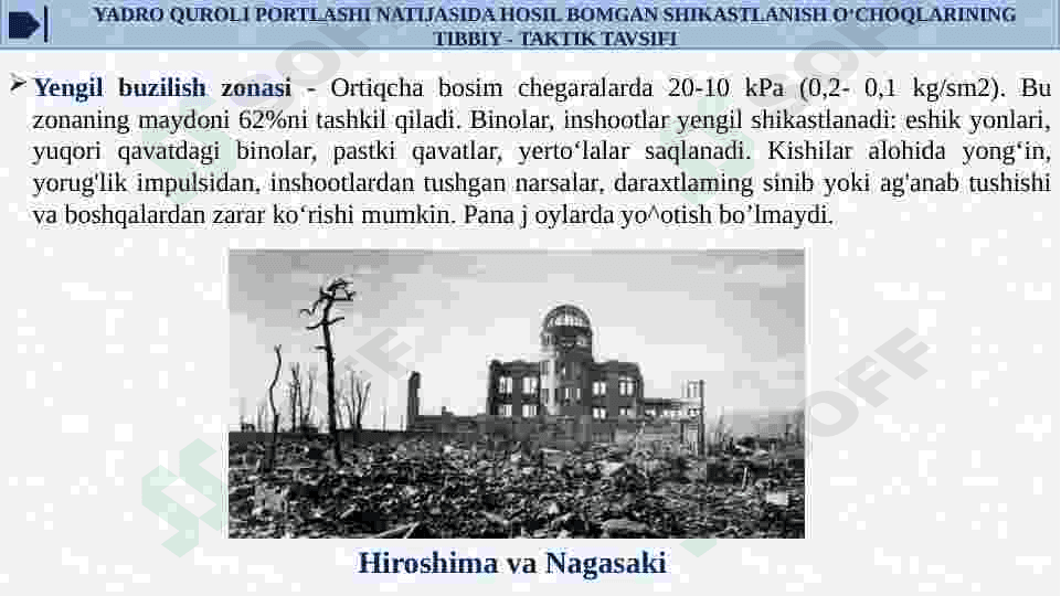 FAVQULOTDA VAZIYATLARDA RADIATSION, KIMYOVIY VAZIYATLARNI BAHOLASH. 6