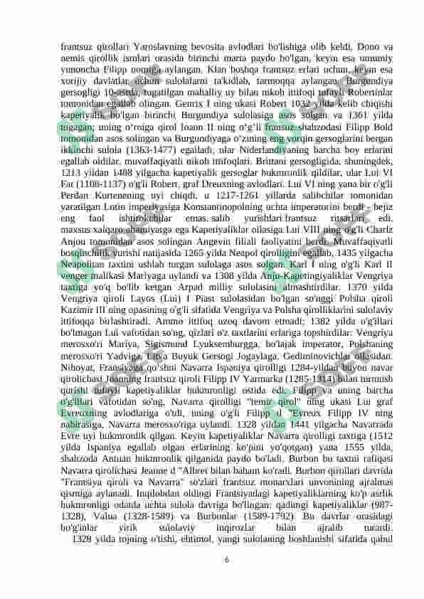 Fransiyada Burbonlar hukumronligi davri 6