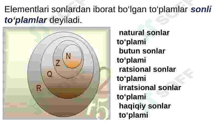 To'plamlar. To'plamlar ustida amallar 6