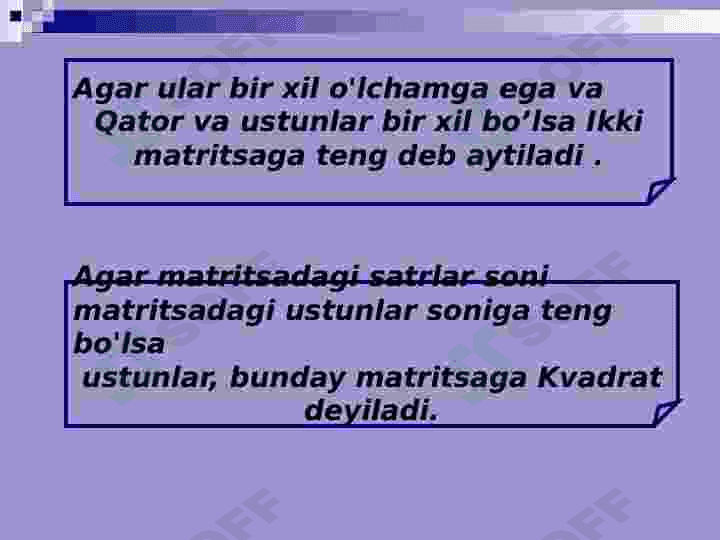 Matritsa va ular ustida amallar. 6