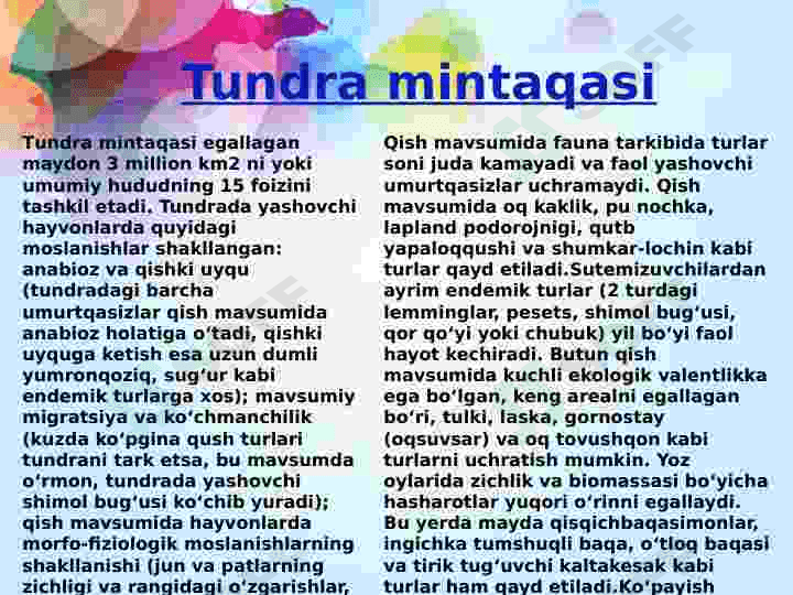 Palearktika zoogeografik viloyatdagi turli mintaqalar faunasi 6