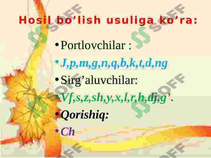 Fonetika bo'yicha takrorlash 7